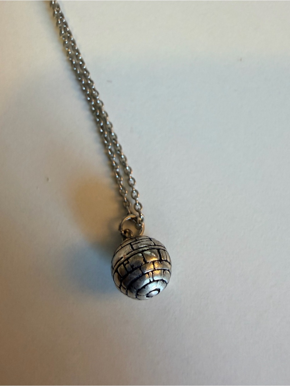 Disney Star Wars Death Star sterling silver pendant necklace
